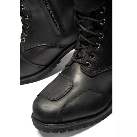 Black Distressed Heritage Motorcycle Touring Boots – Classic Leather Style with Modern Protection