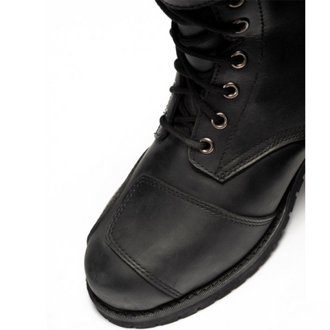 Black Distressed Heritage Motorcycle Touring Boots – Classic Leather Style with Modern Protection