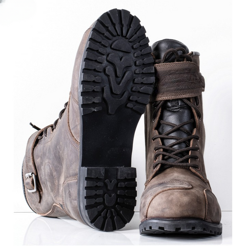 Vintage Brown Motorcycle Touring Boots – Classic Style with Modern Riding Protection