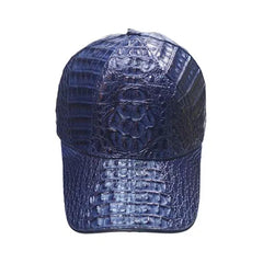 Handmade Genuine Crocodile Leather Baseball Cap | Blue Exotic Adjustable Hat for Men & Women | Luxury Premium Gift Idea