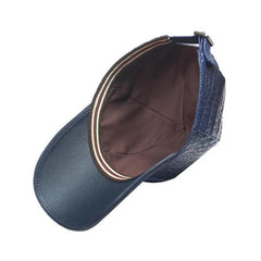 Handmade Genuine Crocodile Leather Baseball Cap | Blue Exotic Adjustable Hat for Men & Women | Luxury Premium Gift Idea