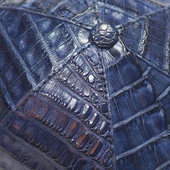Handmade Genuine Crocodile Leather Baseball Cap | Blue Exotic Adjustable Hat for Men & Women | Luxury Premium Gift Idea