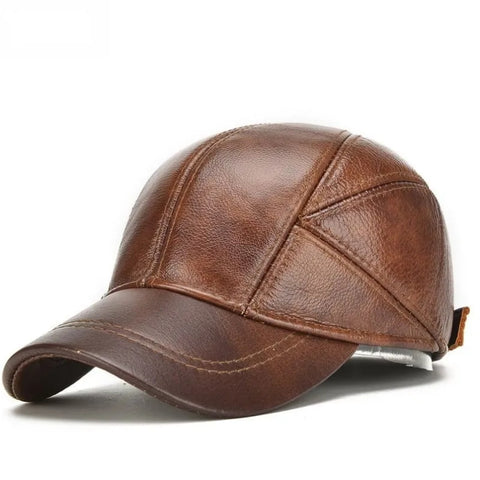 Real Genuine Leather Cap – Premium Unisex Leather Hat for Casual & Streetwear Style