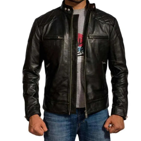 Men’s Genuine Leather Jacket – Cowhide Leather Jacket , Custom Fit Available