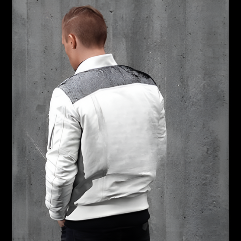 Urban White Street Bomber Jacket – Modern Minimalist Style for Everyday Wear