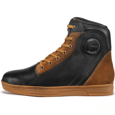 Men’s Two-Tone High Top Leather & Suede Sneakers – Casual Streetwear Boots