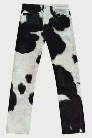 Genuine Cowhide Leather Pants for Men – Natural Hair-On Western Style Trousers Made from Real Cow Skin – Unique Handmade Statement Piece PRIMEleatheritems 4.5 out of 5 stars