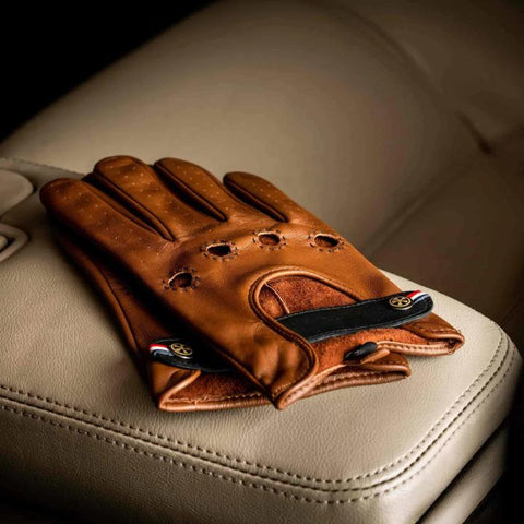 Luxury Western Leather Driving Gloves – Brown & Black | Men’s Classic Motoring Gloves
