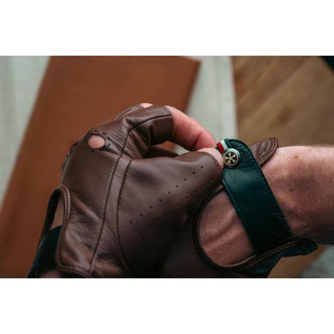 Classic Fingerless Leather Driving Gloves – Vintage Men’s Motoring Style