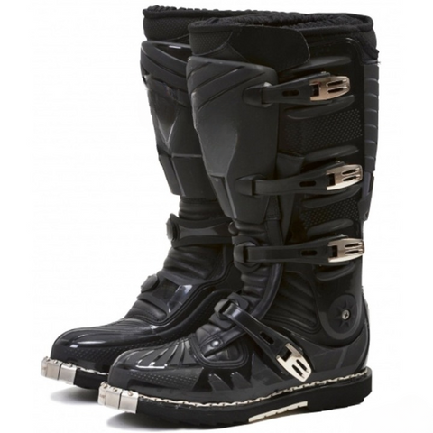 Force Black Motorcycle Racing and Off-Road Boots – Heavy-Duty Protective Riding Footwear