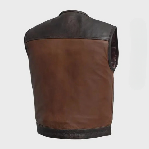Men's Leather Vest | Handmade Biker cow leather Vest For Men's Motorcycle Leather Vest