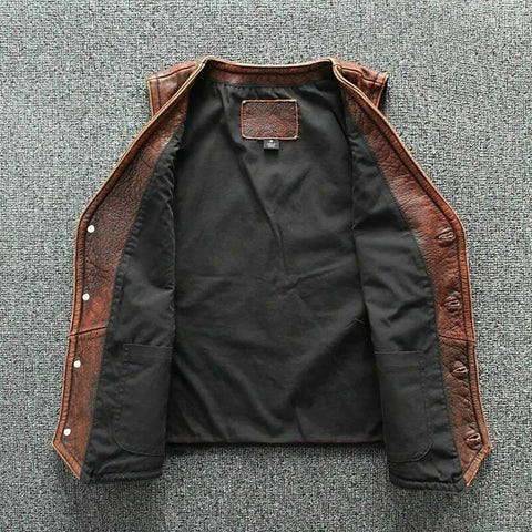 Genuine Leather Vest for Men – Handmade Cowhide Biker, Western, or Steampunk Style