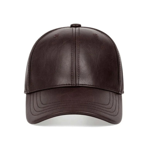 Dark Brown Real Genuine Leather Cap – Premium Unisex Leather Hat for Casual & Everyday Style