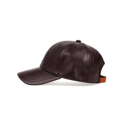 Dark Brown Real Genuine Leather Cap – Premium Unisex Leather Hat for Casual & Everyday Style