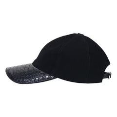 Handmade Genuine Crocodile Leather Baseball Cap | Black Velvet & Belly Skin | Adjustable Luxury Cap for Men and Women | Premium Gift Idea