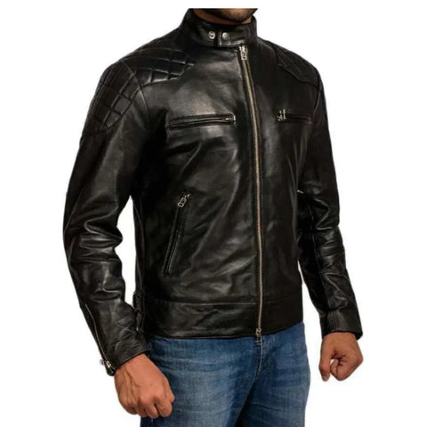 Men’s Genuine Leather Jacket – Cowhide Leather Jacket , Custom Fit Available