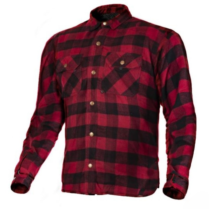 Premium Red & Black Flannel Motorcycle Riding Shirt