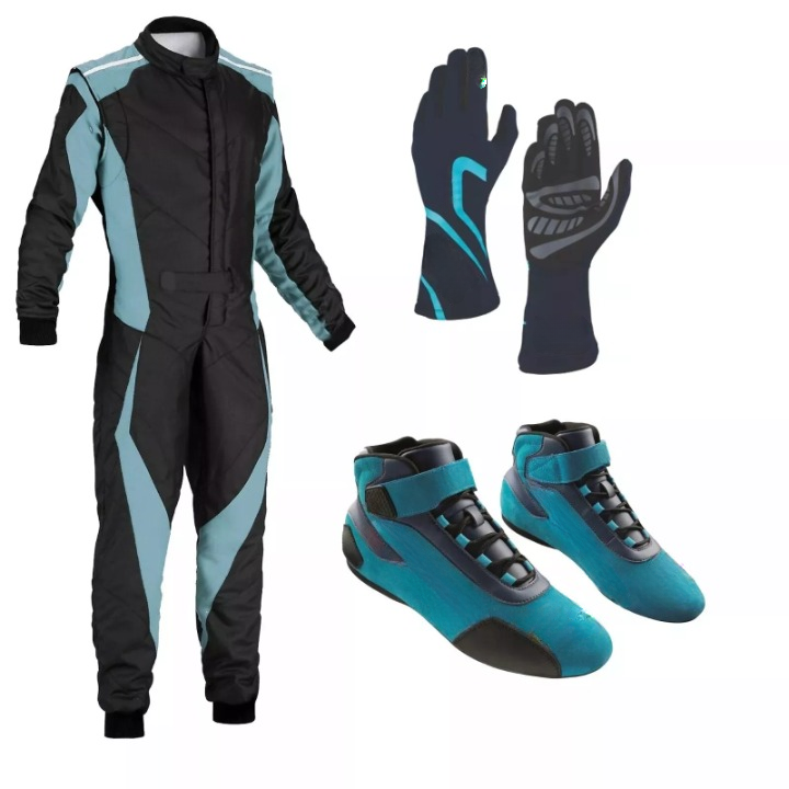 Go Kart Racing Suit Kit - Level 2 Protection, Digital Printed Suit with Karting Shoes & Gloves