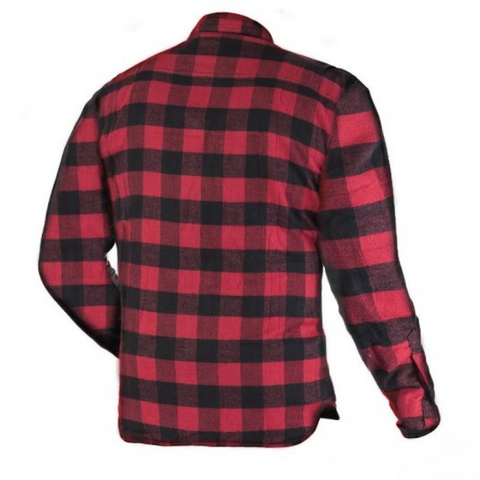 Premium Red & Black Flannel Motorcycle Riding Shirt