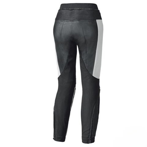 Women’s White Leather Motorcycle Pants – Reinforced Racing Gear with Stretch Fit & Knee Protection