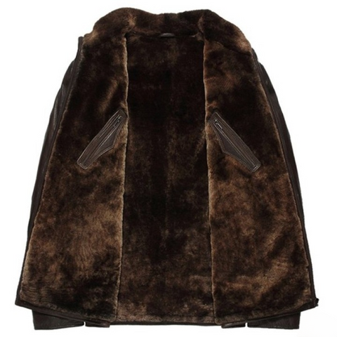 Saint Classic Pilot Jacket – Premium Brown Shearling Leather Coat