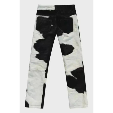 Genuine Cowhide Leather Pants for Men – Natural Hair-On Western Style Trousers Made from Real Cow Skin
