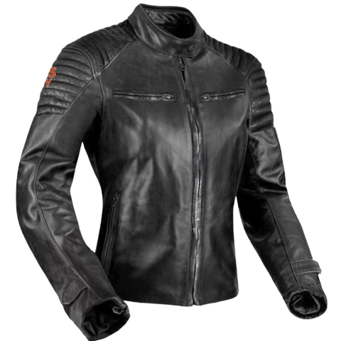 mens black leather motorcycle jacket slim fit biker gear with zipper closure protective vintage moto fashion durable riding wear stylish