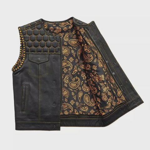 Men's Leather Vest | Handmade Biker cow leather Vest