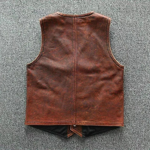 Genuine Leather Vest for Men – Handmade Cowhide Biker, Western, or Steampunk Style
