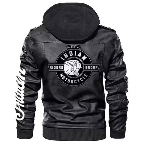Men's Indian Motorcycle Replica Biker Riding Jacket | Premium Real Cowhide Leather | Stylish & Durable, Perfect for Riders, Outdoor and Casual Wear