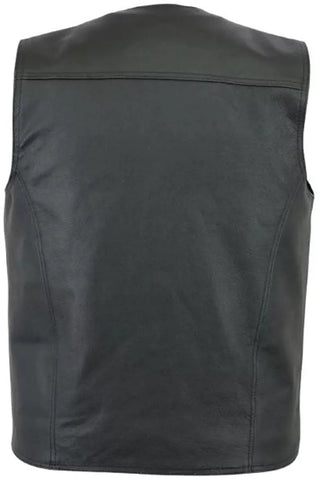 Black Leather Vest | Handmade Biker cow leather Vest For Men / special gift for someone special person .