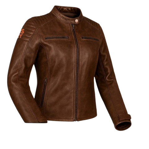 mens brown leather motorcycle jacket vintage biker wear slim fit moto protective gear stylish casual riding coat with zipper durable