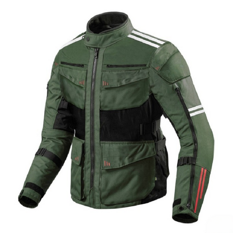 Roadway Army Green All-Weather Motorcycle Touring Textile Jacket – Protective, Breathable & Adventure-Ready Riding Gear for Men