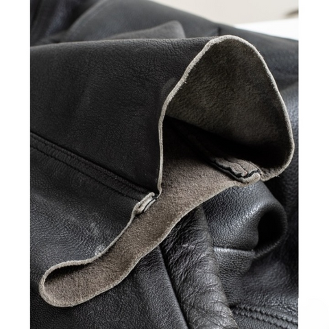 Men’s Classic Black Leather Pants – Slim Fit Motorcycle Riding & Streetwear Trousers