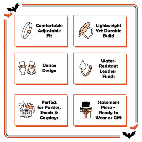 Purple Halloween Leather Top Hat | Spooky Pumpkin & Bats Costume Hat