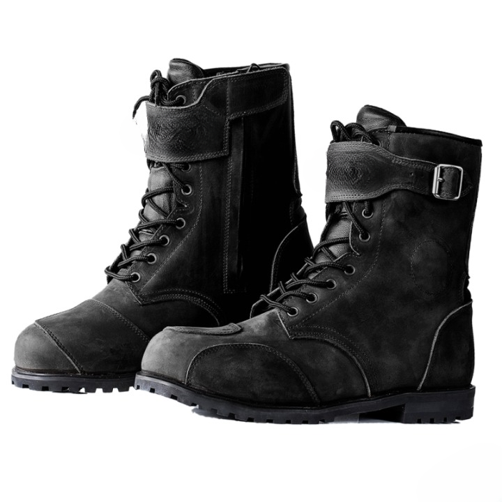 Men’s Black Leather Armored Motorcycle Boots