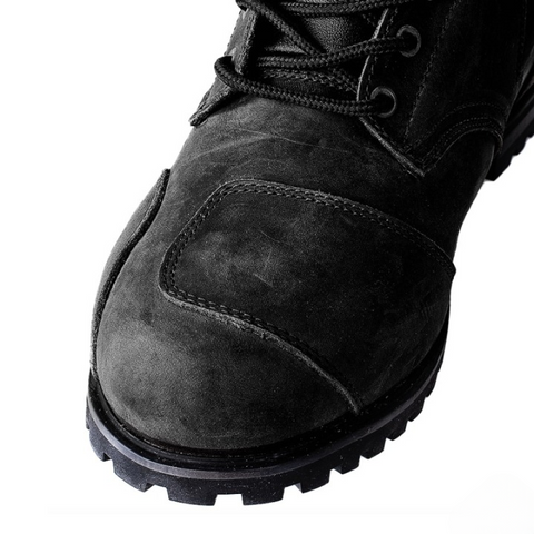 Men’s Black Leather Armored Motorcycle Boots