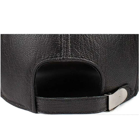 Genuine Leather Cap – Premium Adjustable Curved Peak Hat for Men & Women