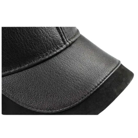Genuine Leather Cap – Premium Adjustable Curved Peak Hat for Men & Women