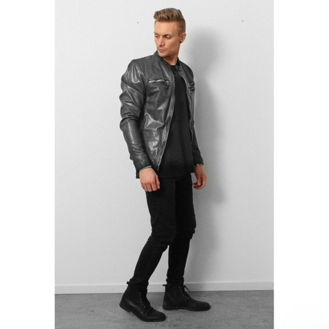 Beast Greytone Leather Jacket – Bold Modern Rider Style with Premium Finish