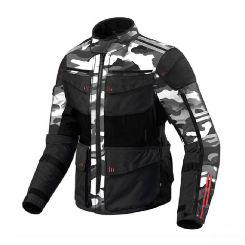 Cambo White Motorcycle Touring Textile Jacket – All-Season, Armored & Breathable Riding Gear for Men