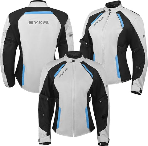 BYKR Women’s Motorcycle Jacket – Ladies Motorsports Enduro Adventure Biker Riding Gear, Protective Textile Jacket with Stylish Fit