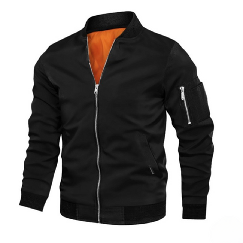 Bomber Black Kevlar Textile Motorcycle Jacket – Armored, Durable & All-Season Riding Gear for Men