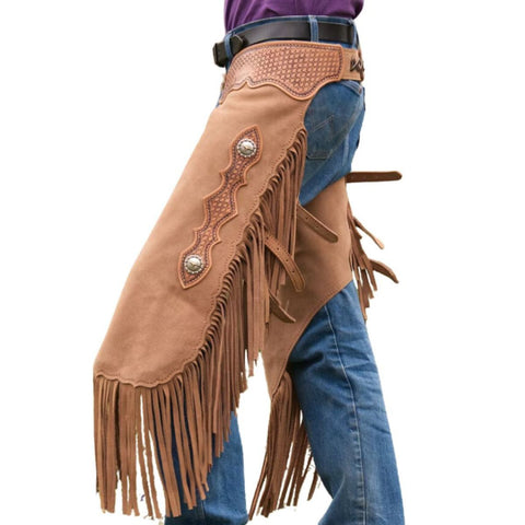 Premium Western Cowboy Chaps – Genuine Suede Leather Rodeo & Horse Riding Leg Protection