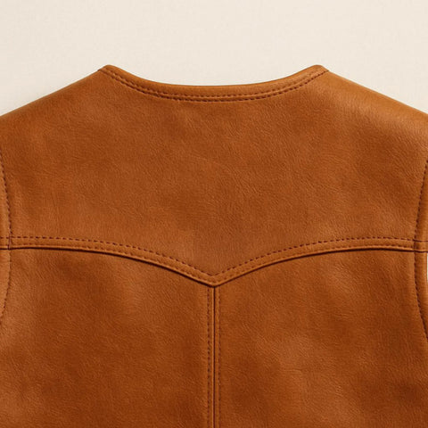 Men’s Cowboy Leather Vest – Classic Western Waistcoat | Country & Rodeo Style