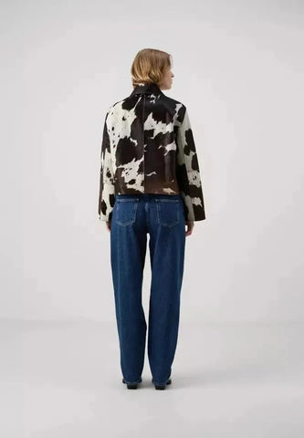 Women Premium Cowhide Leather Jacket | Natural Hair-On Cow Skin | Handcrafted Western Biker Style | Unique Streetwear Coat