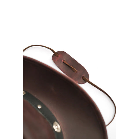 Men’s Genuine Leather Cowboy Hat – Western Style Outback Hat for Riding, Festivals & Outdoor Wear