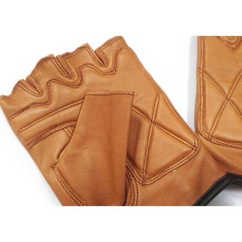 Vintage Leather Biker Gloves – Finger less Eagle Design Riding Gloves