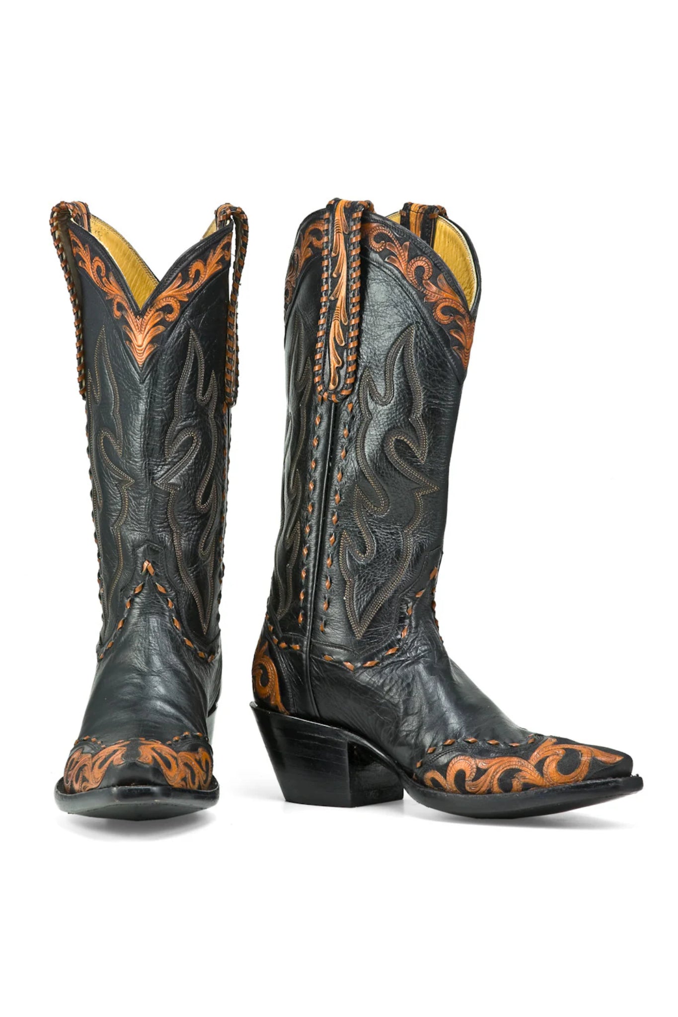 Black High Cowboy Boots for Men – Premium Leather Western Boots UK