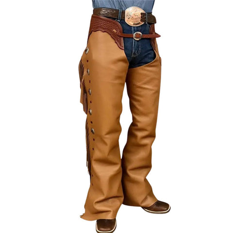 Brown Men’s Western Chaps UK | Premium Suede Leather Cowboy Riding Chaps